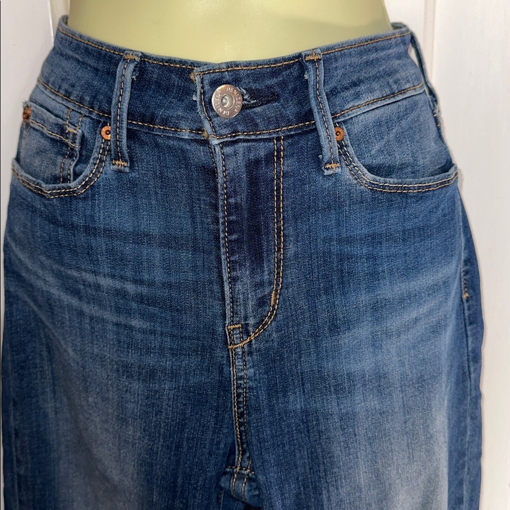 Denizen from Levi's High Rise Ankle Slim Blue Unhemmed Skinny Jeans - Picture 2 of 8